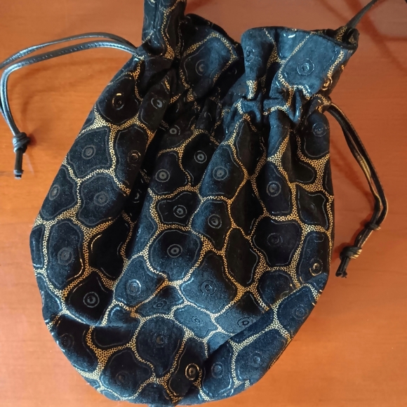 Carlos Falchi Suede Drawstring Crossbody Purse - Picture 2 of 3